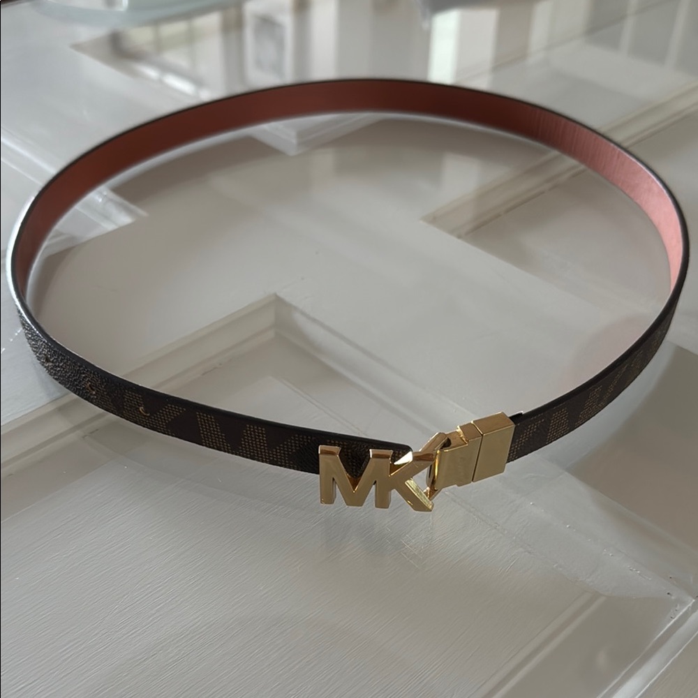 Michael Kors Black and Gold Belt
